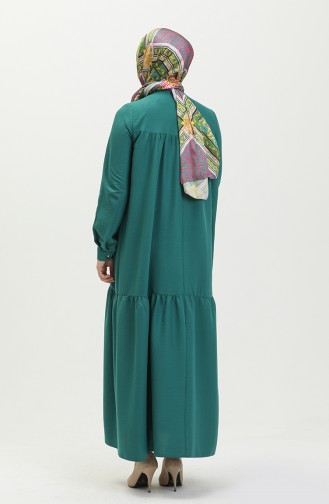 Shirred Dress 1837-04 Emerald Green 1837-04