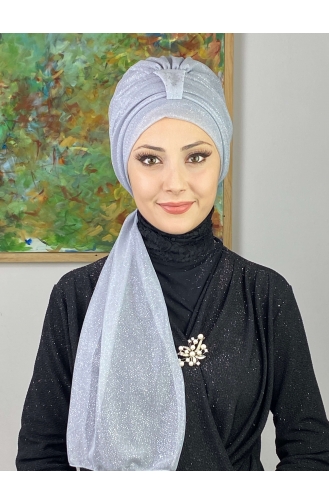 Hürrem Bonnet Écharpe Pailleté Single Unit 57ARA181222-11 Gris Argent 57ARA181222-11