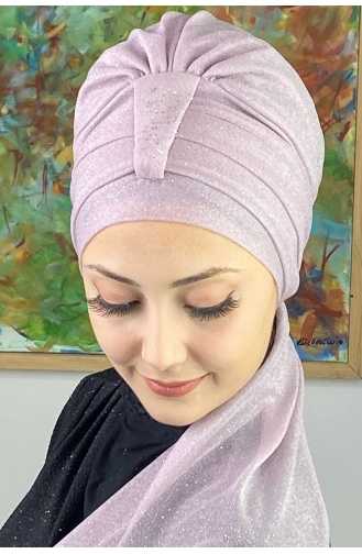 Hürrem Bonnet Écharpe Pailleté Single Unit 57ARA181222-07 Lilas Clair 57ARA181222-07