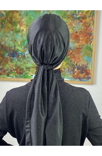 Hürrem Bonnet Écharpe Pailleté Single Unit 57ARA181222-08 Noir 57ARA181222-08