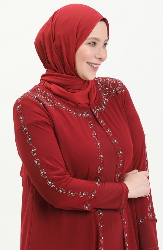 Claret red İslamitische Avondjurk 5066A-05