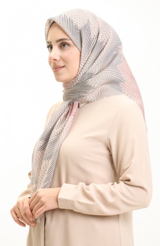 Écharpe à Motifs 13212-01 Beige Plum Clair 13212-01