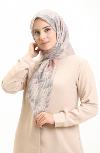 Écharpe à Motifs 13212-01 Beige Plum Clair 13212-01