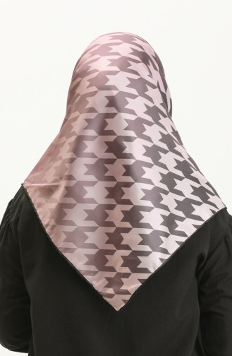 Gemustertes Twill Kopftuch 3004-03 Schwarz-Puderfarben 3004-03