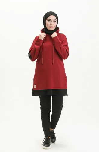 Pamuklu Tunik Pantolon Eşofman Takım 2030 2030-12 Bordo