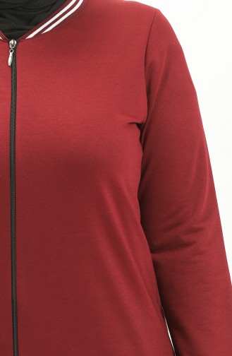 Plus Size Sports Abaya 6083-02 Claret Red 6083-02