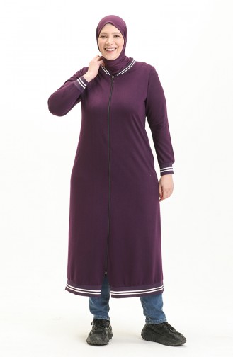 Große Größe sportliches Abaya 6083-03 Rotviolett 6083-03