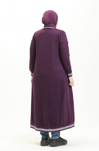 Große Größe sportliches Abaya 6083-03 Rotviolett 6083-03