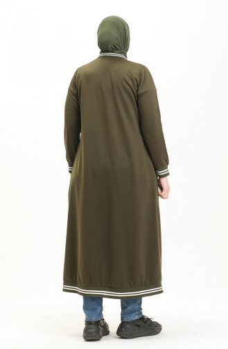 Große Größe sportliches Abaya 6083-04 Khaki 6083-04