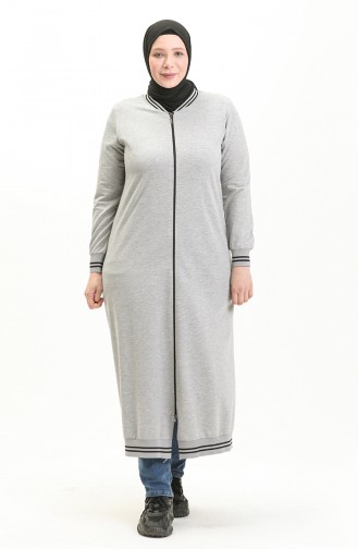 Große Größe sportliches Abaya 6083-05 Grau 6083-05