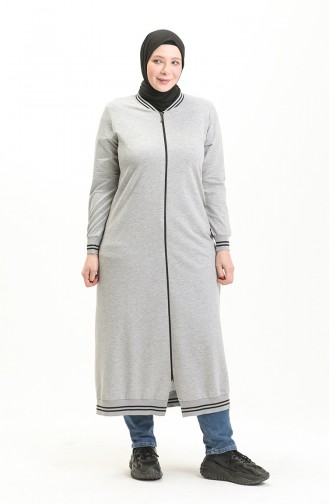 Große Größe sportliches Abaya 6083-05 Grau 6083-05