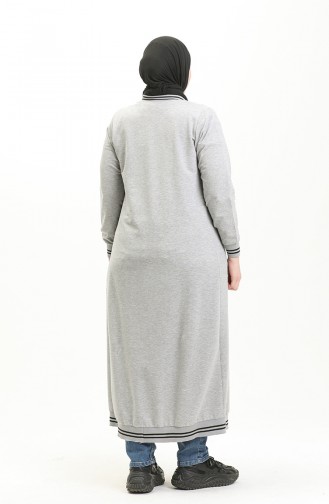 Große Größe sportliches Abaya 6083-05 Grau 6083-05