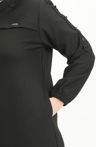 Kadin Buyuk Beden Tesettur Kolları Düğmeli Kislik Kap Kaban 5148 Haki