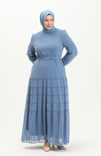 Gefälteltes Abendkleid 5712-02 Indigo 5712-02