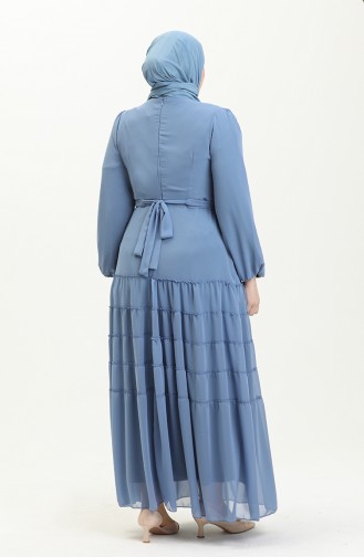 Gefälteltes Abendkleid 5712-02 Indigo 5712-02