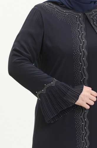 Dunkelblau Hijab-Abendkleider 4578.Lacivert