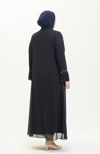 Habillé Hijab Bleu Marine 4578.Lacivert