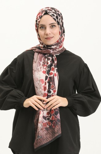 Patterned Soft Shawl 6001-11 Black Coral 6001-11