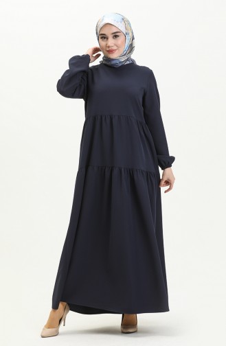 Gefälteltes Kleid 1840-01 Dunkelblau 1840-01