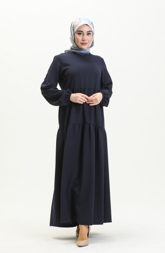 Gefälteltes Kleid 1840-01 Dunkelblau 1840-01