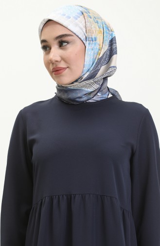 Gefälteltes Kleid 1840-01 Dunkelblau 1840-01