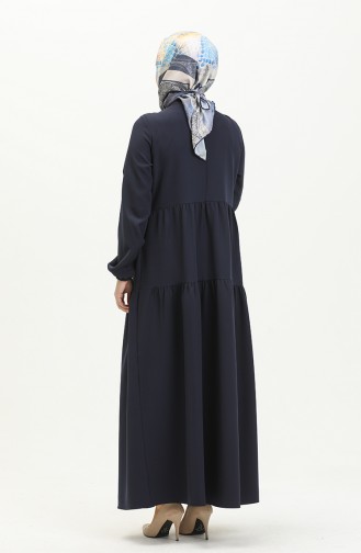 Gefälteltes Kleid 1840-01 Dunkelblau 1840-01