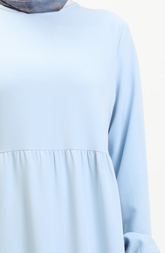 Büzgülü Elbise 1840-02 Bebe Mavisi