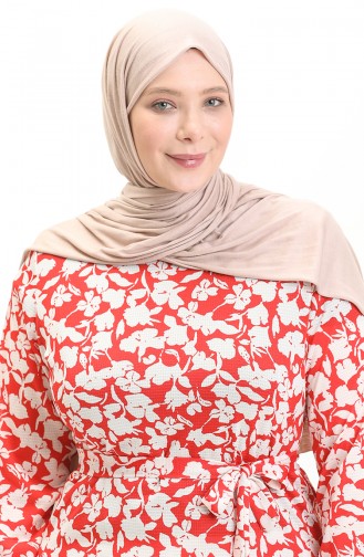 Große Größe Kleid mit Volantdetail 4574M-02 Rot 4574M-02