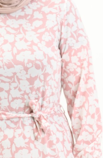 Große Größe Kleid mit Volantdetail 4574M-03 Puderfarben 4574M-03