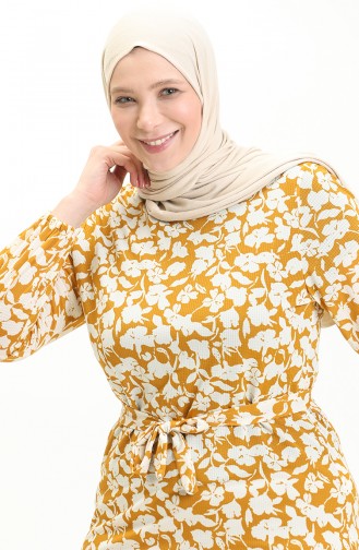 Plus Size Ruffled Dress 4574M-04 Yellow 4574M-04