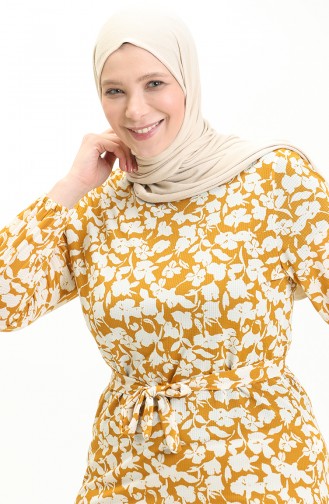 Robe à Froufrous Grande Taille 4574M-04 Jaune 4574M-04