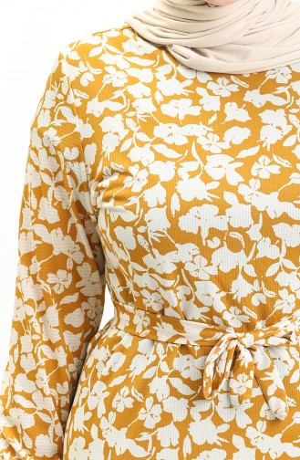 Plus Size Ruffled Dress 4574M-04 Yellow 4574M-04