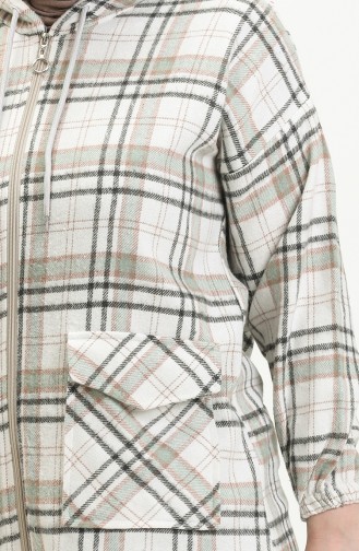 Plus Size Plaid Zippered Tunic 2008-06 Green 2008-06