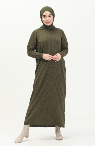 Trikot Strickmuster Kleid 3312-18 Khaki 3312-18
