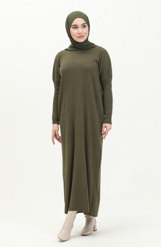 Trikot Strickmuster Kleid 3312-18 Khaki 3312-18