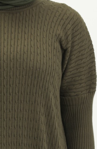 Trikot Strickmuster Kleid 3312-18 Khaki 3312-18