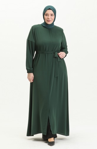 Emerald Green Abaya 5084.ZÜMRÜT YEŞİLİ