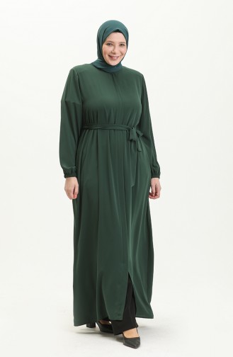 Emerald Green Abaya 5084.ZÜMRÜT YEŞİLİ