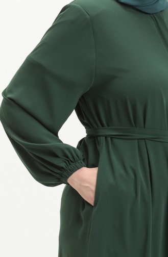 Emerald Green Abaya 5084.ZÜMRÜT YEŞİLİ