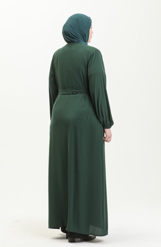 Emerald Green Abaya 5084.ZÜMRÜT YEŞİLİ