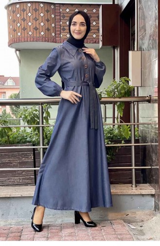 Jeansblau Hijab Kleider 0054BLN.KMV