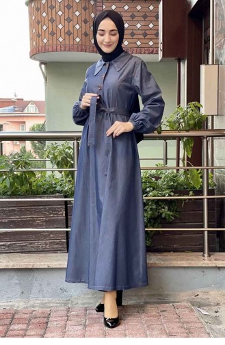 Jeansblau Hijab Kleider 0054BLN.KMV