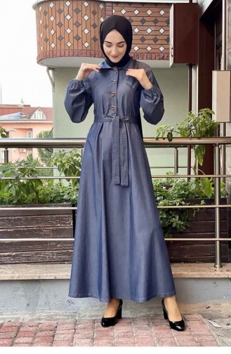Jeansblau Hijab Kleider 0054BLN.KMV