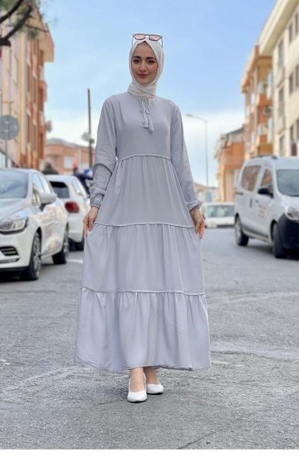 Gray İslamitische Jurk 0229SGS.GRI