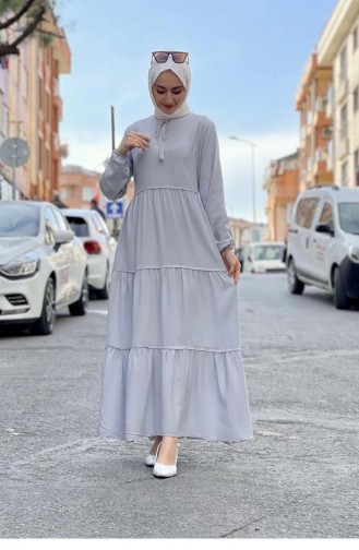 Gray İslamitische Jurk 0229SGS.GRI