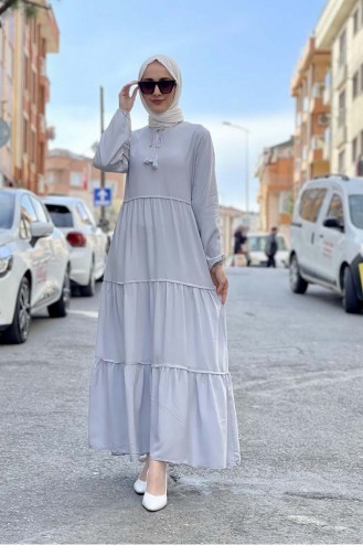 Gray İslamitische Jurk 0229SGS.GRI