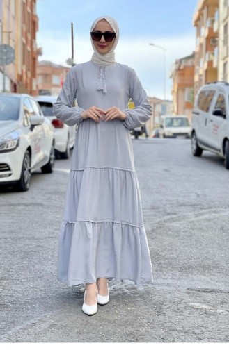 Gray İslamitische Jurk 0229SGS.GRI