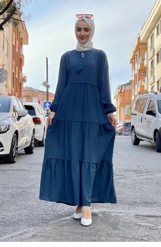 Robe Hijab Pétrole 0229SGS.PTR