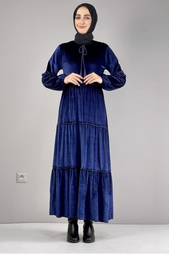 Dunkelblau Hijab Kleider 0255SGS.LCV