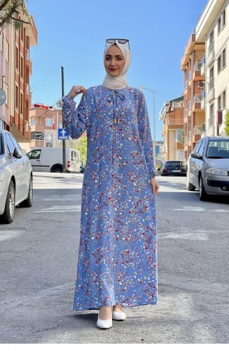 Indigo Hijab Dress 0261SGS.ING
